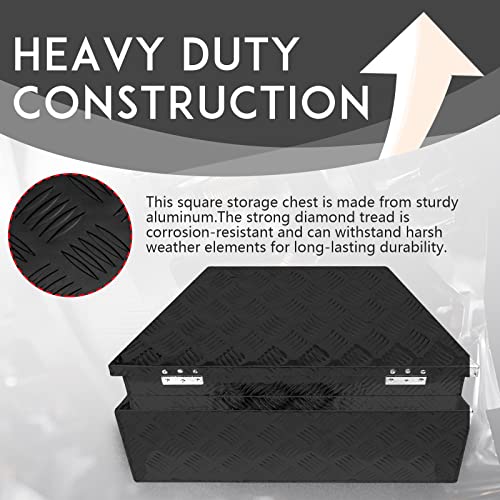Edicapo 27" x 13" x 13" Trailer Tongue Tool Box with Latch and Keys Heavy Duty Aluminum Trailer Toolbox Organizer Truck Underbody Box Compatible with Pick Up Truck Bed RV Trailer ATV Black by Edicapo - Used condition - Image 6