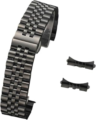 SUNJIA 16/18/20/22mm Compatible With Jubilee Solid Stainless Steel Watch Band Compatible With Rolex 12/13/14/17/19mm Flat Curved End Strap Bracelet Replacement