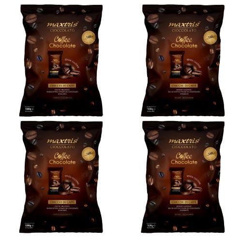 MAXTRIS Praline di Caffé Cioccolato Fondente Incartati - 4 Buste