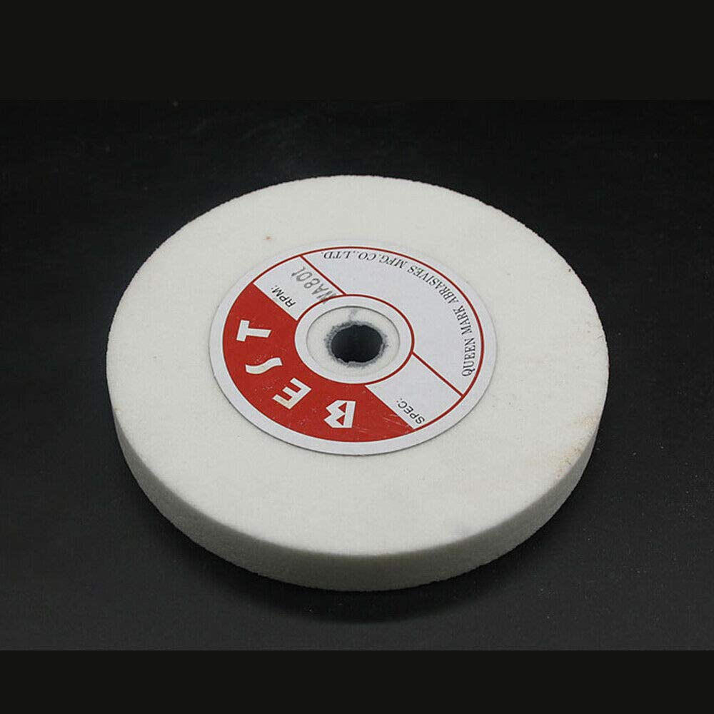 FOXCUP 1 x Meule pour touret à meuler, 125x16x12.7mm, Corindon Blanc/Brun, Carbure de Silicium Vert, Grain 46# pour meulage de précision et rapide