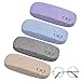 KINGOZOYI 4 Pcs Étuis à Lunettes Rigides en Toile de Lin, Boîte de Protection de Lunettes de Soleil avec 4 Tissu pour Lunettes (4 Couleurs)