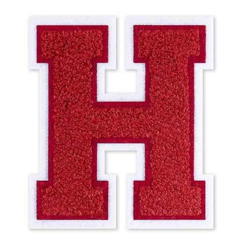 VGROSIA 4-1/2" Varsity Letter Patches Chenille Red Iron On Letters