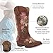 Roper Womens Riley Floral Boot, Tan, 8