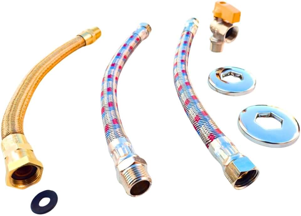 Kit instalação aquecedor de água a gás 40cm 1/2 + registro
