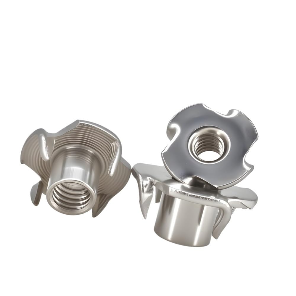 304 Stainless Steel Four-Claw T Nuts Blind Tee Nuts Prongs For Speaker Furniture Four-Point M4 M5 M6 M8 M10 Repair parts(M6x10,20pcs)