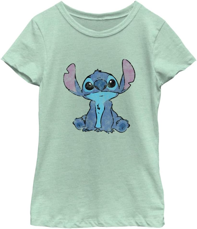 Disney Simply Lilo and Stitch Shirt for Girls, Solid Crew Tee