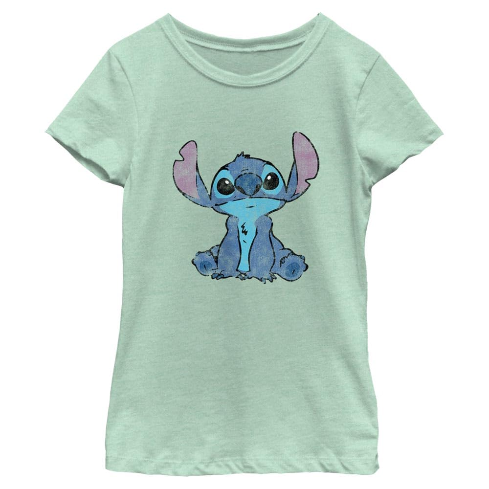 Disney Simply Lilo and Stitch Shirt for Girls, Solid Crew Tee