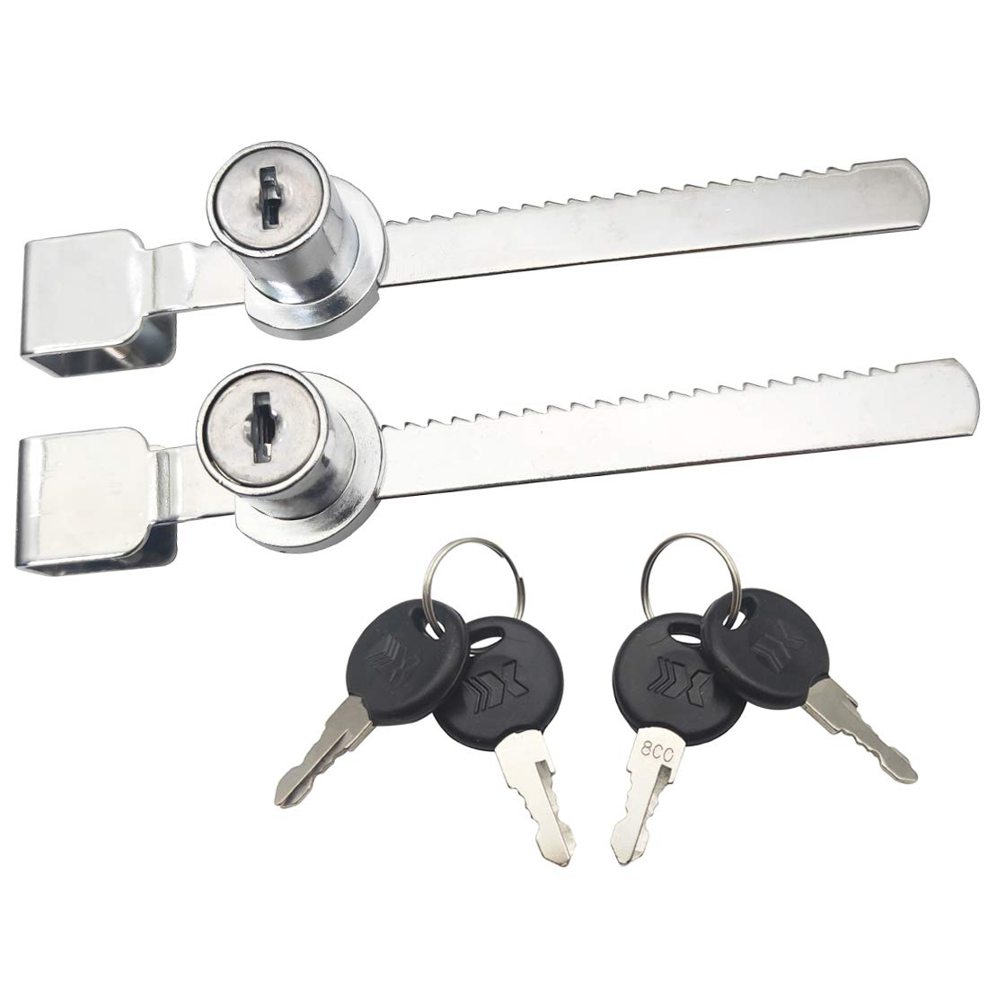 2Pcs Sliding Glass Door Cabinet Display Case Lock Sliding Glass Door Ratchet Lock Keyed Alike Showcase Display