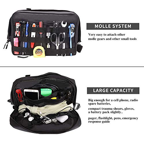 Universal Chest Rig Bag, Adjustable Shoulder Pack Walkie Talkie Bag, Functional Tactical Chest Pouch with MOLLE System for Men Women, 600D Oxford Harness Pocket Pack Radio Holster Gear Bag