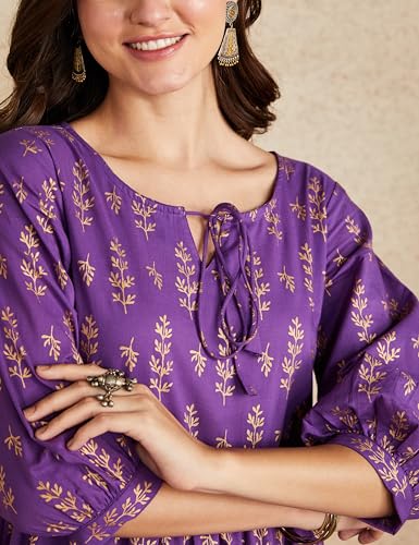 Image of Amazon Brand - Myx Women Cotton Printed Tiered Dress (Available in Plus Sizes)