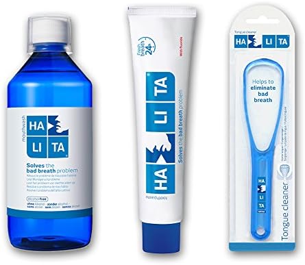 Halit a Set 3 in 1 Set for Bed Mouth Problem - halit a mouthwash 500ml + Halit a Toothpaste 75ml + halit a Tongue Cleaner
