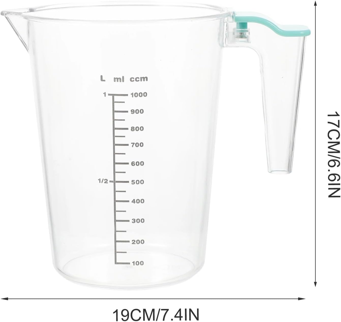 1pcs Transparent Graduated Measuring Cup V-Shaped Spout Double Scale Handle Kitchen Baking Tool Home Use Liquid Juice