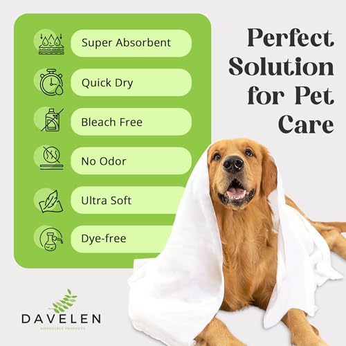 Image of DAVELEN Disposable Pet Towels (White, 31 by 15 inches Each Towel(Pack of 50))