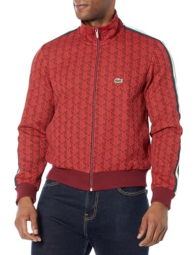 Lacoste Men's Paris Zip-Up Jacquard Track Jacket, Pinot/Red, 4X-Large