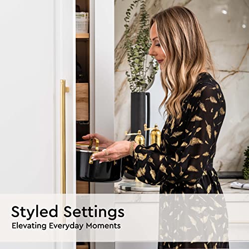 Black And Gold Pots And Pans Set Nonstick - 15 Piece Luxe Black Pots And Pans Set - Induction Compatible, 100% Pfoa Free Black And Gold Cookware Set & Gold Kitchen Utensils - Gold Kitchen Accessories #TOP5