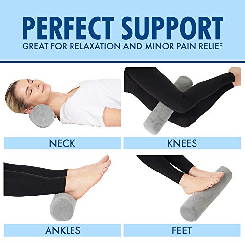 Allsett Health Cervical Neck Roll Memory Foam Pillow, Bolster Pillow, Round Neck Pillows Support For Sleeping | Bolster Pillow For Bed, Legs, Back And Yoga #TOP3