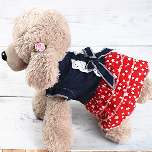 Pet Dress Dog Denim Dress Stars Cherrie Lace Dress Dog Dress Cat Dress Small Dogs Teddy Bichon Pomeranian Schnauzer #TOP6