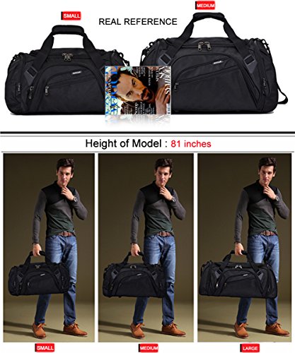 SIYUAN Womens Gym Bag, Sports Duffel, Water Resistant Durable Workout Fitness Bag 32L 15 Inches Length,Red,Small