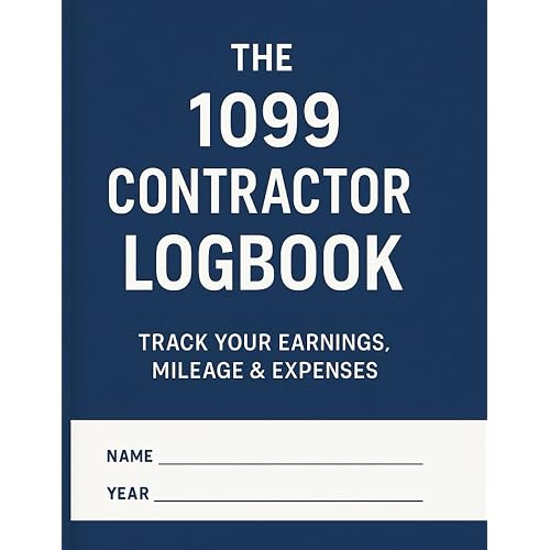 The 1099 Contractor Logbook: Track Daily Mileage, Earnings & Expenses: Ideal for Rideshare Drivers, Freelancers, Delivery Workers, and Self-Employed Contractors