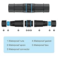 Vista 4 de iwillink Acoplador RJ45 impermeable Cat6, acoplador Ethernet impermeable hembra a hembra, conector de cable LAN para exteriores IP68 Ethernet