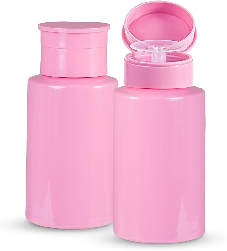 Frascos recarregáveis com bomba e trava YAMYONE, rosa, 200 mL, pacote com 2