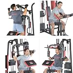 TrainHard® Kraftstation Multistation Fitnessstation Home Gym 65 kg Gewichten inkl. Dipstation Beinhebe, erweiterbar mit Sit Up Bank, Stepper, Push Up Bar, Boxsack mit Halterung, Speedball Plattform. – Bild 5
