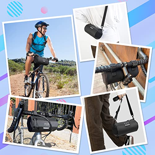 Eyein Bike Handlebar Bag - 2 L Waterproof Reflective Bicycle Front Bag, Storage Bike Bags Bike Accessories with Shoulder Strap Removable Straps Zipper for Road Mountain Cycling(Cylinder)