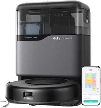 Anker Eufy Eufy Robot Vacuum Omni C20 Robot Vacuum Pressure-Type Dual Rotating Mop Included/Automatic Garbage Collection Station/Automatic Mop Washing and Drying Function/Tangle-Free System/Mop