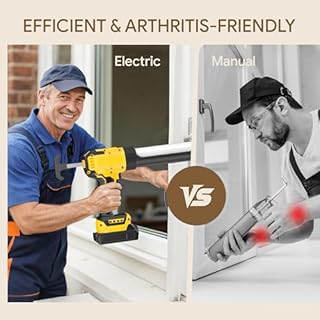 Cordless Caulking Gun Compatible With DeWalt 20V Max Battery(NO Battery)10 Oz Electric Caulking Gun with Anti-Drip,Auto Retract,LED Light,6 Speed for Filling, Sealing, Repair