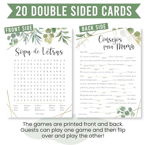 Hadley Designs HD SPANISH BABY SHOWER GAMES 007 20 Greenery Juegos Para Baby Shower En Español - Juegos De Baby Shower En Español, Hilarious Baby Shower Games In Spanish thumb #3