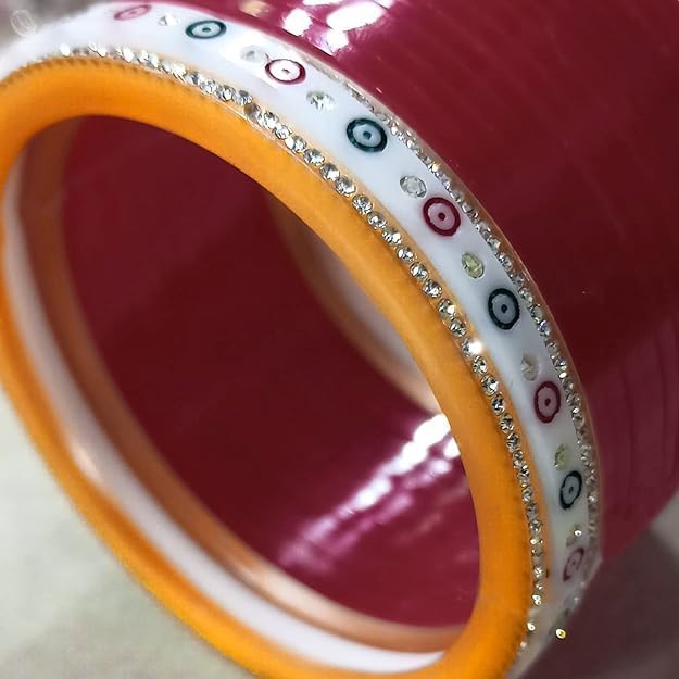Bridal Punjabi Chuda Bangle Set for Women's (Set of 1) Maroon By The Great Indian Store