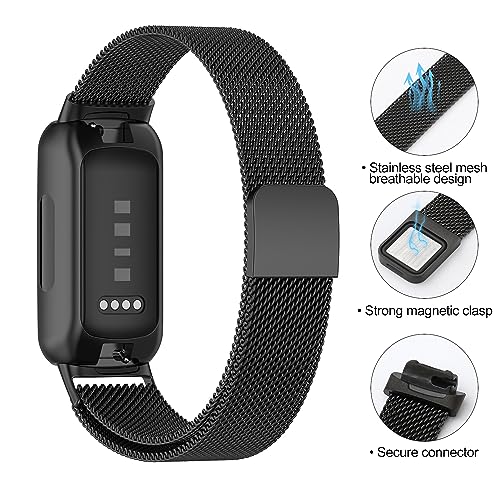 KINBOM Replacement Strap for Fitbit Inspire 3, Adjustable Metal Watch Bands with Magnetic Loop - Image 3