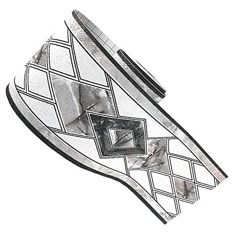 Simplemuji 3D Self Adhesive Black Diamond Waterproof Wallpaper Border Peel and Stick for Bathroom Kitchen Counter Top Tiles Sticker,4 Inch by 16.5 Feet Cover