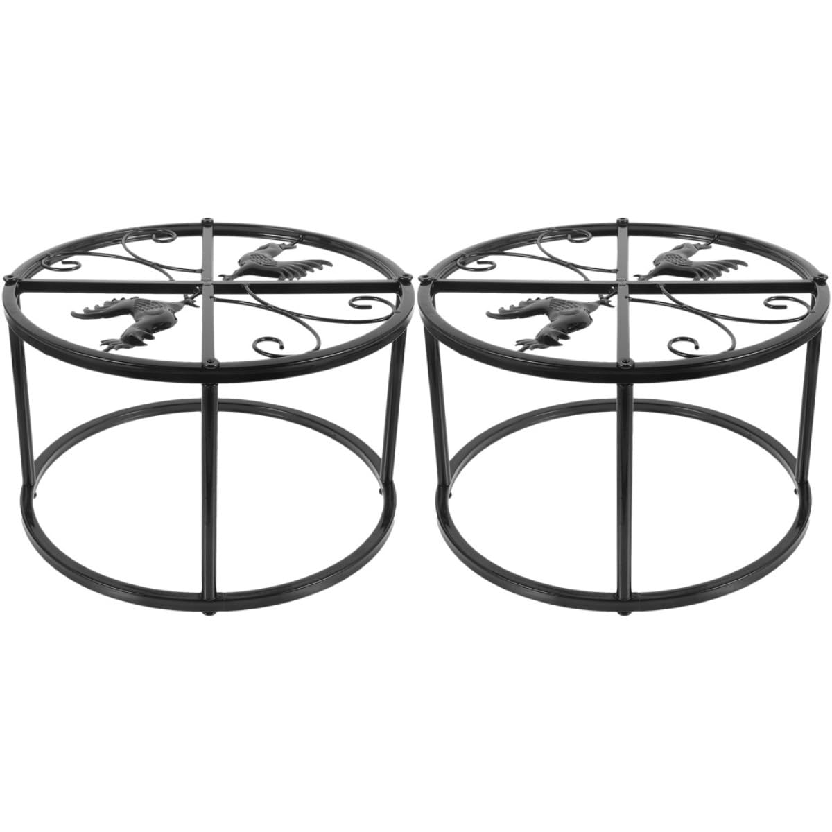 DOITOOL Supporto in Metallo per Mangiatoia e Abbeveratoio per Galline 2 Pezzi Telaio Rotondo Resistente alle Intemperie per Pollaio Accessorio per Allevamento Avicolo Base Stabile