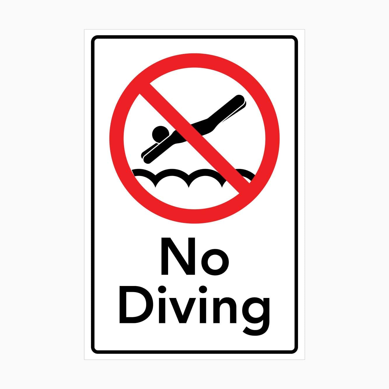 NO DIVING Sign Prohibition Metal Tin Sign 8 x 12 inch for Industrial & Commercial Series