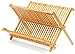 Dish Drying Rack Bamboo Dish Rack Collapsible Dish Drainer, Foldable dish drying rack Wooden Plate Rack Made of 100% Natural Bamboo