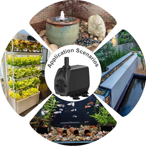 SongLong 500GPH(1900L/H) 10ft Power Cord Submersible Pump,Over Heating Protection Water Pump with 6.65ft Lift for Fountains, Ponds, Aquariums & Hydroponics. by SongLong - Used condition - Image 7