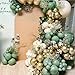 MEBAY Sage Green White Gold Balloon Garland Arch Kit, 146Pcs Latex Balloons Different Sizes 18 12 10 5 Inch for Birthday Baby Shower Gender Reveal Wedding Party Decoration