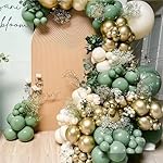 Sage Green White Gold Balloon Garland Arch Kit, 146Pcs Latex Balloons Different Sizes 18 12 10 5 Inch for Birthday Baby Shower Gender Reveal Wedding Party Decoration - Image 5
