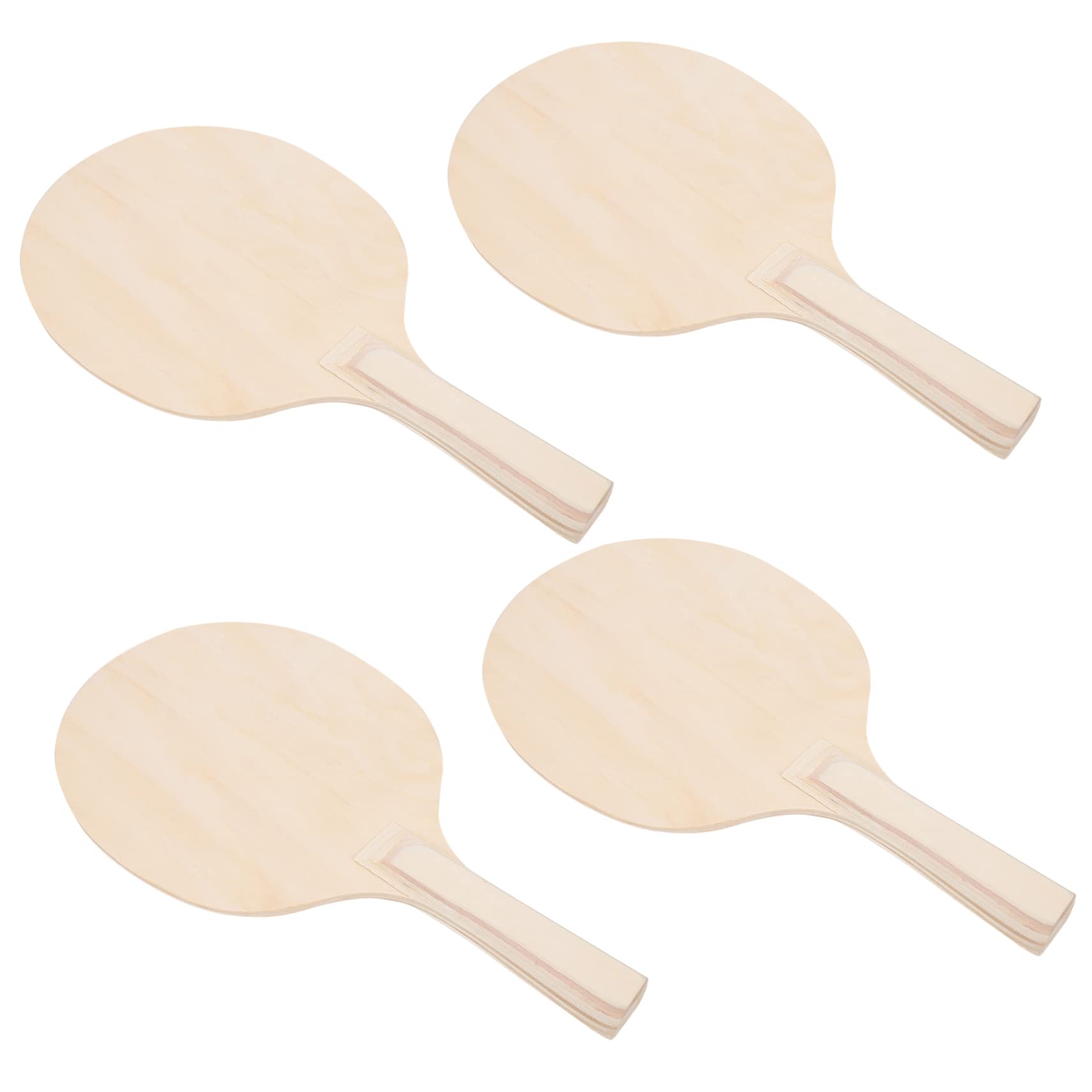 Juego de 4 Raquetas de Playa de Madera Ligeras y Portátiles sin Rebabas para Entretenimiento Multijugador al Aire Libre para Todas Las Edades