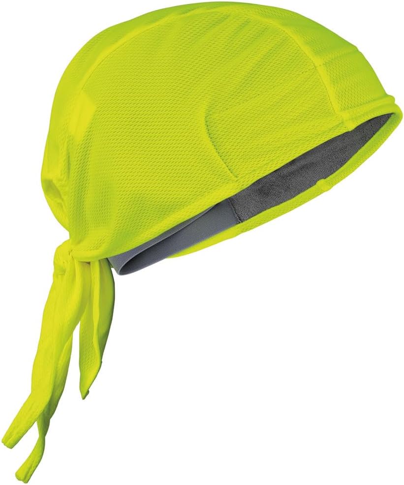 Klein Tools 60546 Cooling Bandana, Sweat Wicking Under Helmet Skull Cap in High-Visibility Yellow, 2-Pack