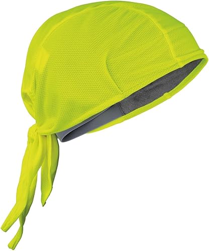 Miniatura 7 de Klein Tools 60546 Cooling Do Rag - Gorra de calavera para debajo del casco, absorbe el sudor en amarillo de alta visibilidad, paquete de 2