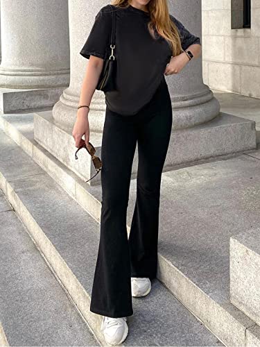 Women's High Waisted Flare Yoga Pants 3 Pack Tummy Control Bootcut Leggings for Gym V Crossover Workout Lounge Pants3