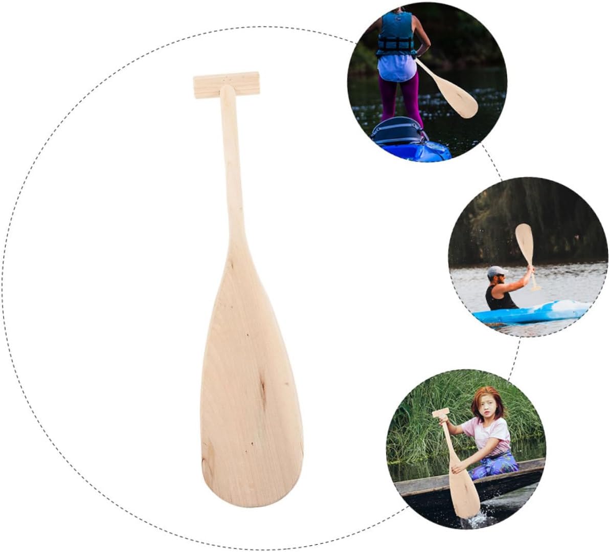 POPETPOP Boating Paddle Wooden Canoe Paddle for Boys and Girls Raft Sturdy Boat Lightweight