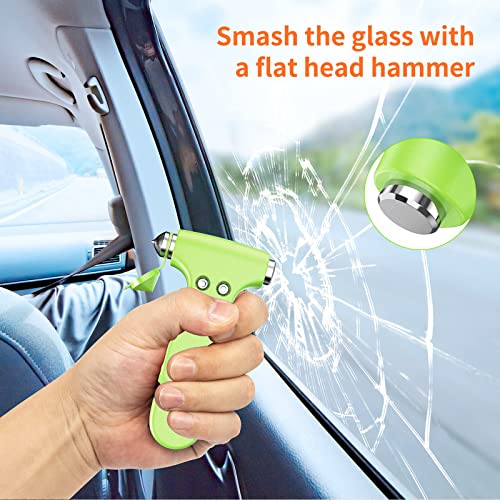 BSUXMAFG Car Safety Hammer, 3-in-1 Emergency Escape Tool with Window Breaker and Seat Belt Cutter, Green Safety Emergency Car Escape Tool for Car, Office, Home