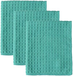 Lifaith Microfiber Thick Waffle Weave Kitchen Towels Machine Washable, Ultra Absorbant, Basic Everyday Dish Cloth, 3 Pack, 40 x 48 cm Aqua