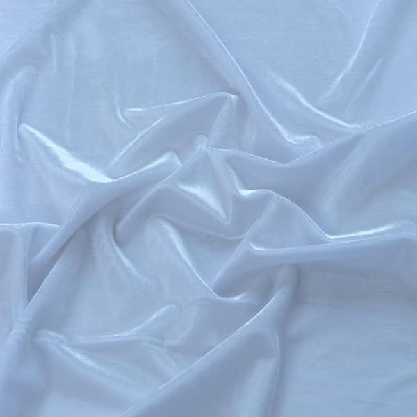 Stretch Velvet Fabric by The Yard for Apparel,Sewing,Crafting,Full Dress 93% Polyester 7% Spandex 63" Wide (White,5Yards) by Qidkeo - Image 3