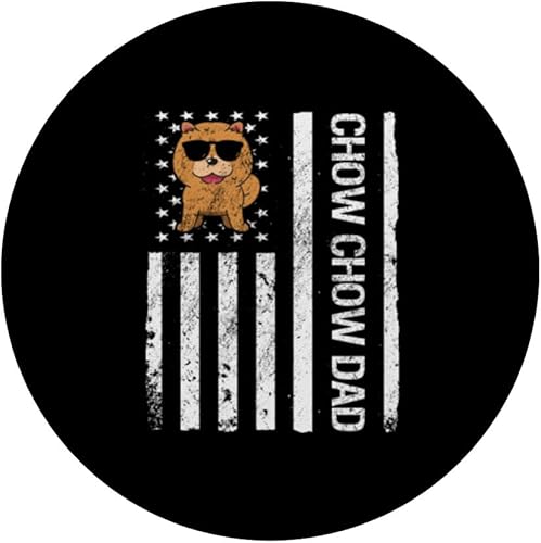 Miniatura 3 de Chow Chow Dad Funny American USA Flag Chow Chow Dog Lover PopSockets Standard PopGrip