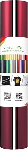 Miniatura 8 de VINYL FROG Rollo de vinilo de transferencia de calor de lámina metálica granate, 12 pulgadas x 5 pies, vinilo cromado para planchar, fácil de cortar