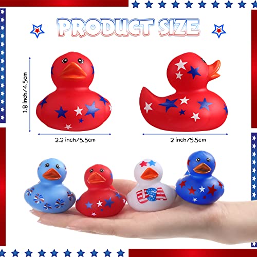 Jerify 2 Inch Patriotic Rubber Ducks Summer Small Shower Float Rubber Ducks Star Rubber Ducky For Bath Birthday Gifts Baby Showers Beach Pool 4Th Of July Independence Day(12 Pcs) #TOP1
